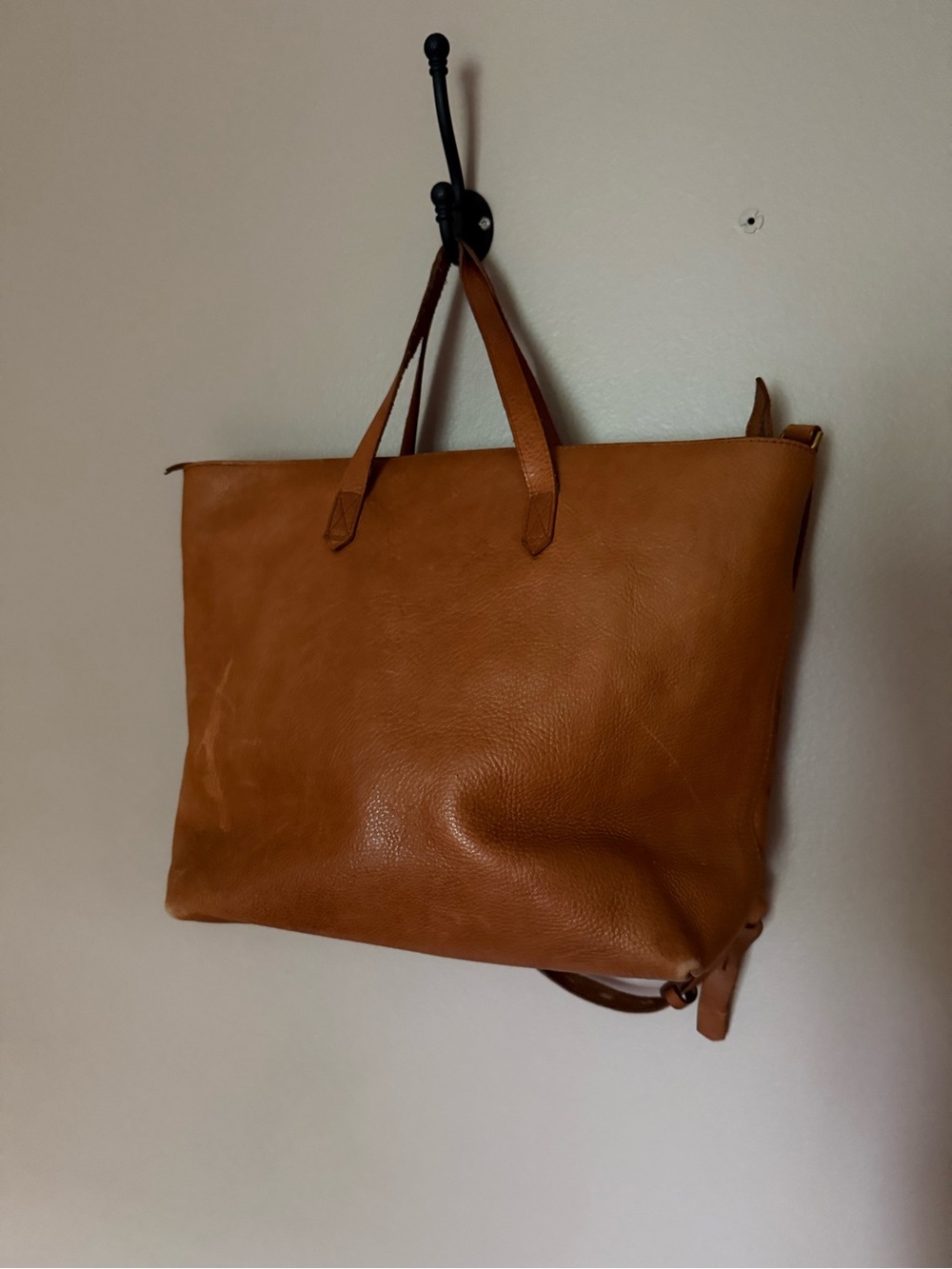 Madewell Camel Leather Large Transport Tote
